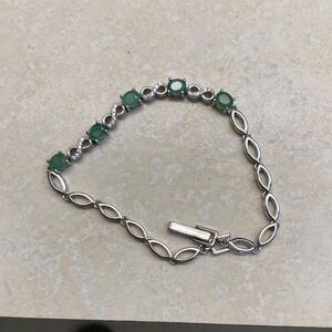 Sterling Silver Emerald Bracelet